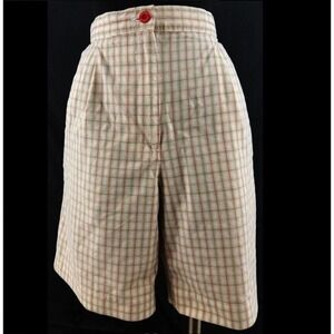 Liz Claiborne Liz Golf Red/Beige/White Plaid Golf Casual Shorts Womens Size 8
